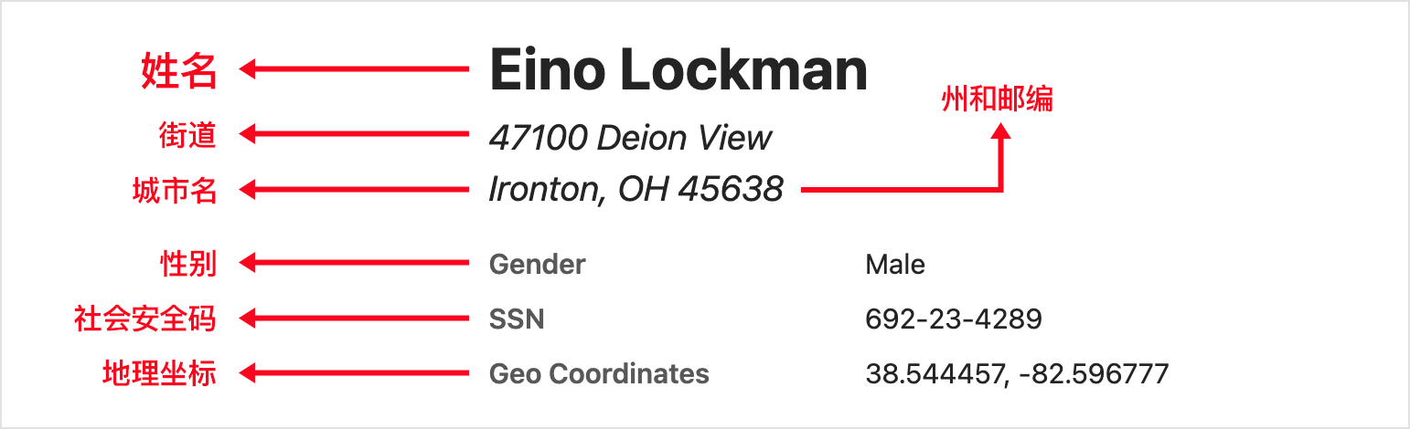 个人基本信息中英对照